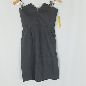 Alice + Olivia women 0 gray denim strapless dress